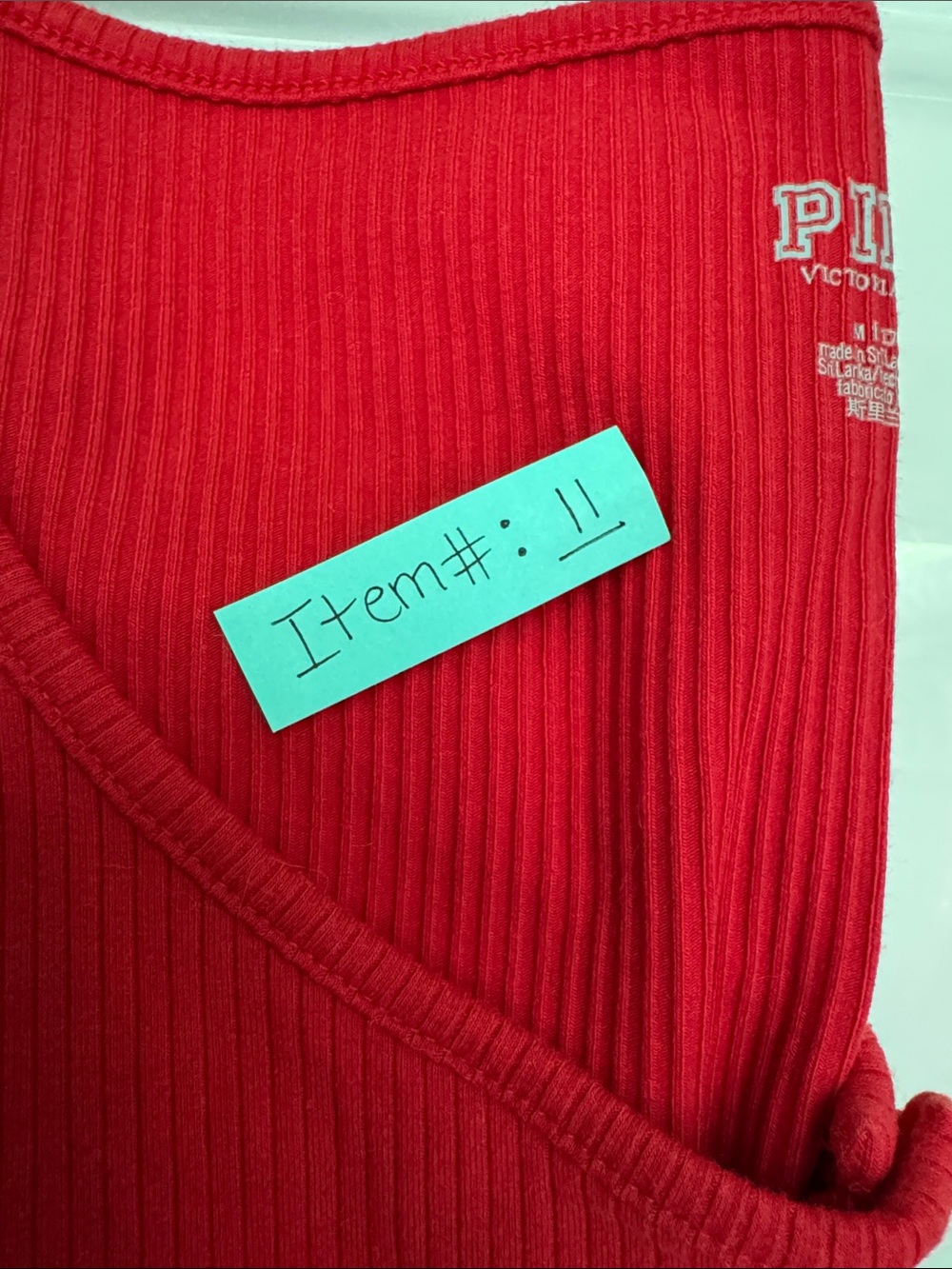 PINK Victoria's Secret Red Ribbed Long-Sleeve Bodysuit - Picture 2 of 2